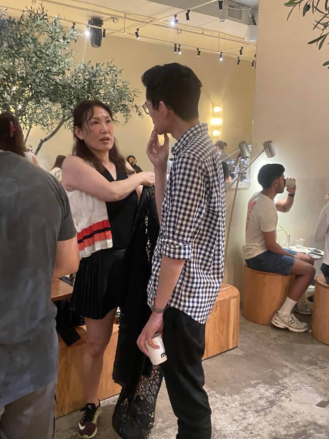 HangRr host chatting with a guest at Style Around the Block